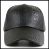 Baseball English CZ566 [White Fang] Hat, Cap, Cap, Leather, PU, Casual, Letters, Logo, Elegant, Adult, Embossed, Men's, (Coffee)