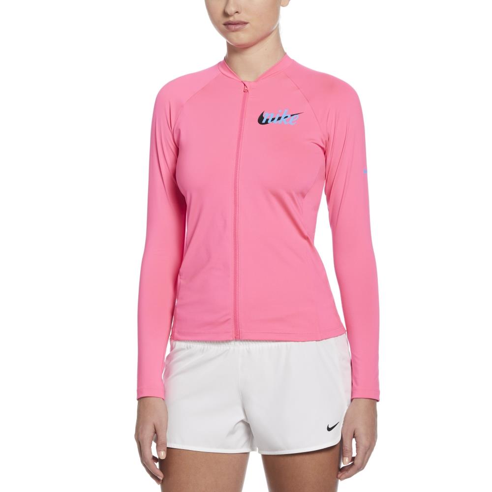 NIKE SWIM Women'S Rash Guard Signature Swoosh Full Zip Long Sleeve Hydro Guard Nessf325-678
