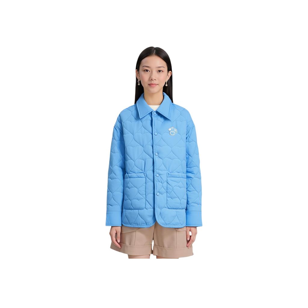 Li Ning X League Of Legends Collaboration Poro Solid Color Loose Warm Cotton Jacket Women Jacket Xinjiang-Blue AFMT030-2