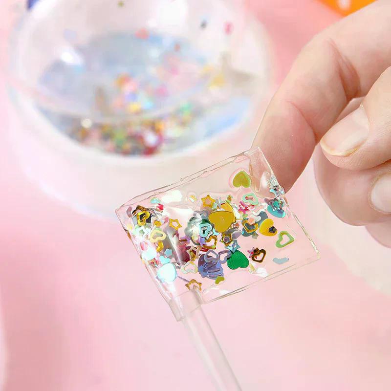 Multipurpose Nano Tape With Straws Beads For DIY Craft Children Pinch Toy Making Blowing Bubble Sticky Traceless Nano Tape