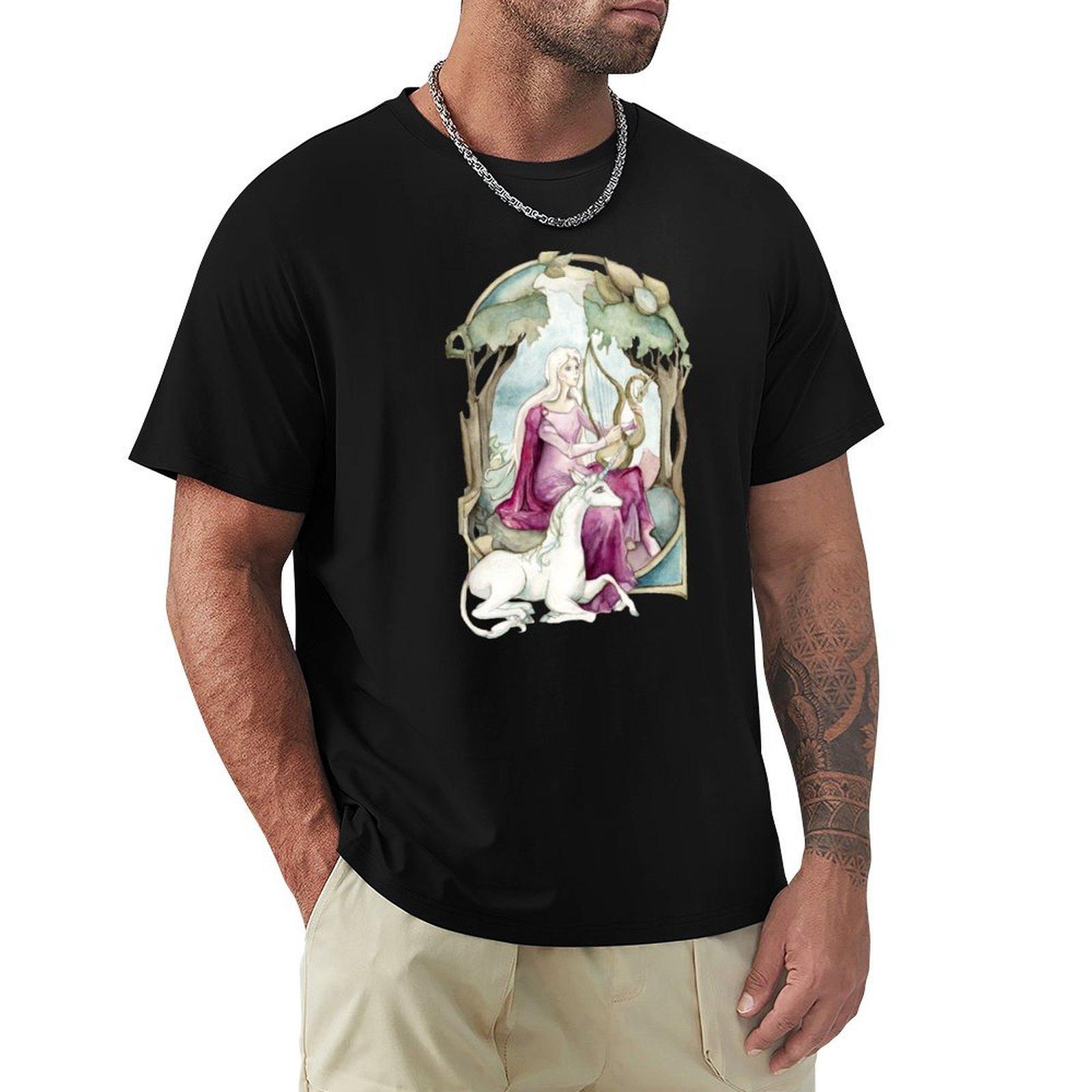 

Lady Amalthea Playing The Harp TShirt summer tops aesthetic clothes t shirts for men pack 4XL
