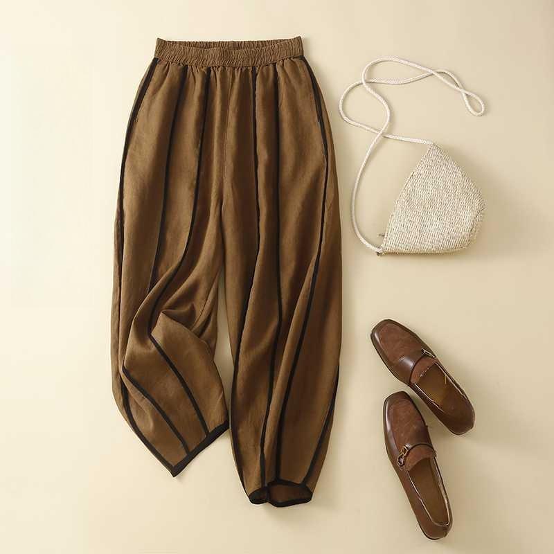 

Женские брюки на кулиске 2XL темные хаки