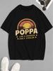 Top-Auswahl Herren 3XL Retro Sonnenuntergang Poppa Grafik T-Shirt