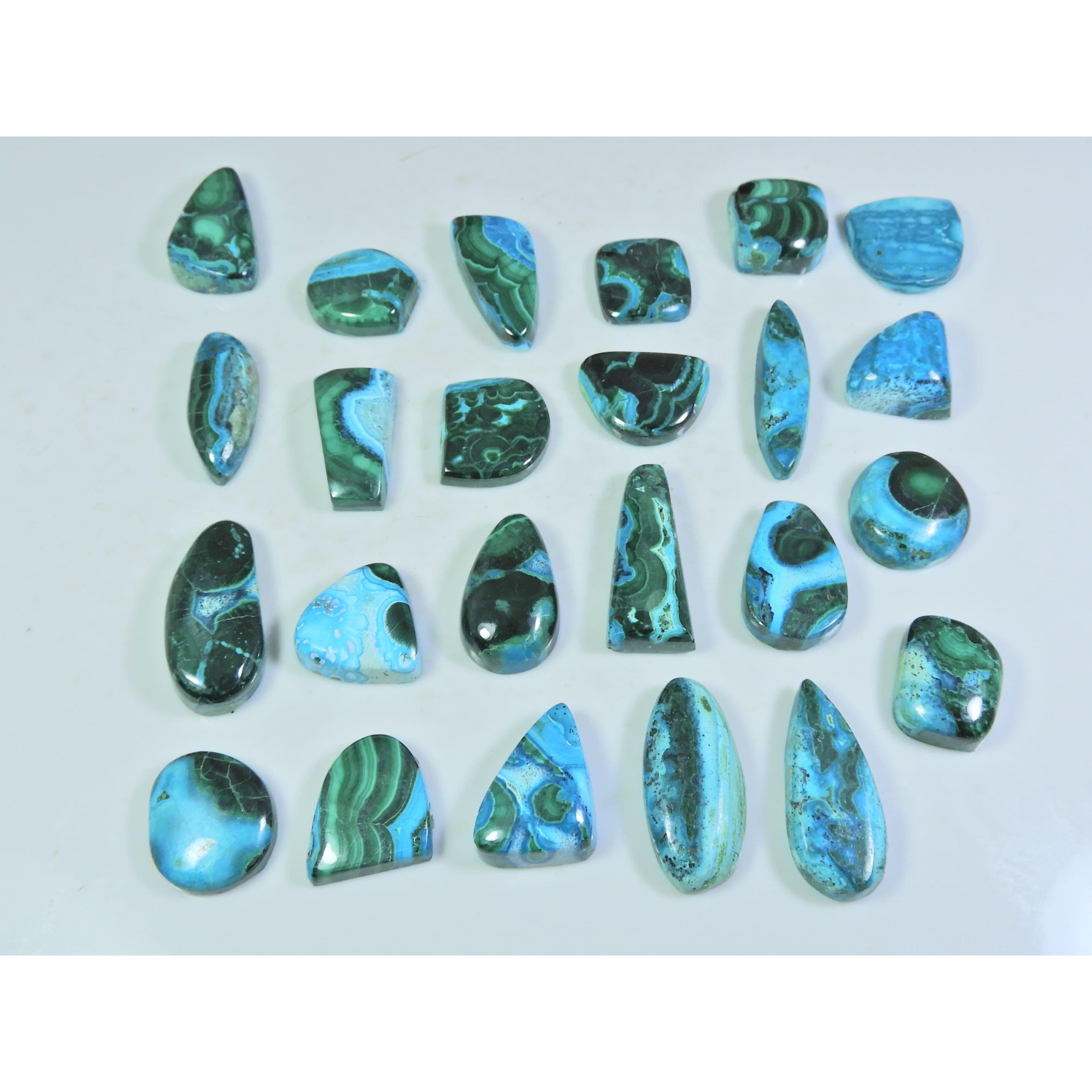 

11X14-11X23MM Natural Chrysocolla Malachite Fancy Cabochon Gemstone 24PcsLot C-146