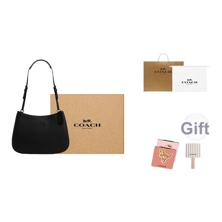 Coach Penelope 27 Classic Simple Embossed Logo Leather Tote Shoulder Bag Large Women Bags Black CP101-JIBLK