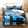 Speed Sports Car Duvet Cover Set Full Queen Size Red Cool Racing Car Bedding Sets Speed Automobile Extreme Sport Quilt Cover Set