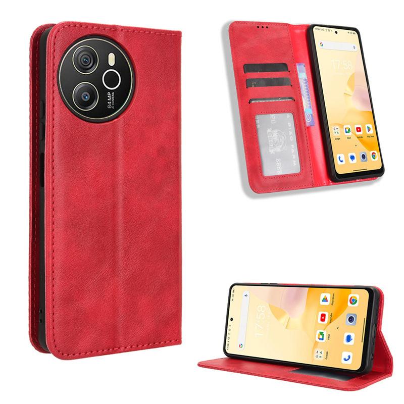 Flip Cover For Blackview Shark 8/Oscal Tiger 12 Leather Case [Flip Vintage Leather] Shockproof Durable Retro Phone Case
