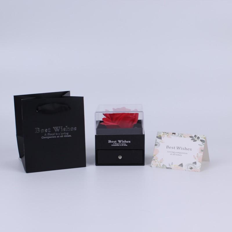 Valentine's Day Rose Jewelry & Lipstick Acrylic Gift Box