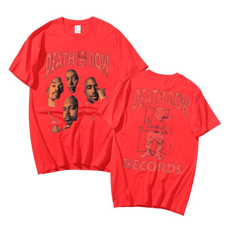 Pánske dámske grafické tričko s obojstrannou potlačou Death Row Records, hip-hopový štýl, pánske retro tričká, pánska móda, streetwear