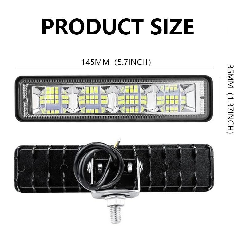 2Pcs 72W Car Work Light LED Bar 4x4 24 LED Worklight Bar Excavator 12-60V Led Combo Beam For Offroad SUV ATV Tractor Boat Trucks