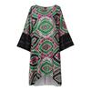 2PCS Women Oversized Lace Batwing Sleeve Long Tops and Skirts Floral Print Sets Two Picecs