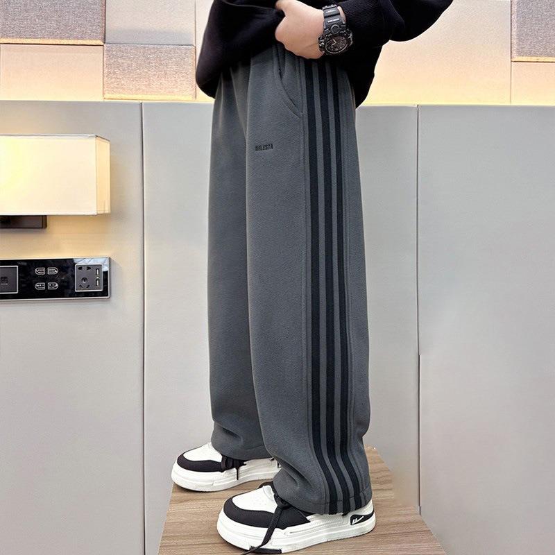 Pantaloni Sportivi Lunghi Dritti Casual a Righe per Ragazzi Grandi