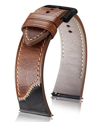 BINLUN Leather Watch Handmade Leather Watch Quick Retro Patchwork Replacement Watch Band for Men and Women Light Strap, 20mm, 21mm, 22mm, 24mm, Band,