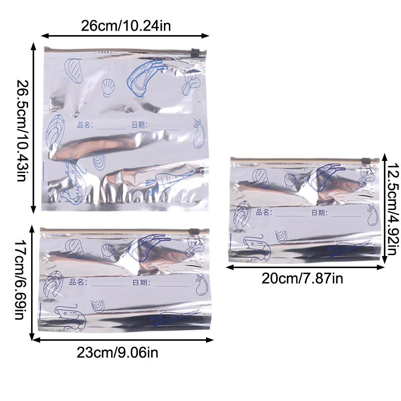 10Pcs Aluminum Foil Fresh-Keeping Bags Reusable Self-Seal Avoid Light Packaging Bag Thickened Food Storage Bags For Fruit Meat