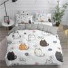 Cartoon Cat Duvet Cover Set Pet Cat Comforter Cover Cute Kitten Neon Light Bedding Set 3D Cat Lover's Bedspread Cover