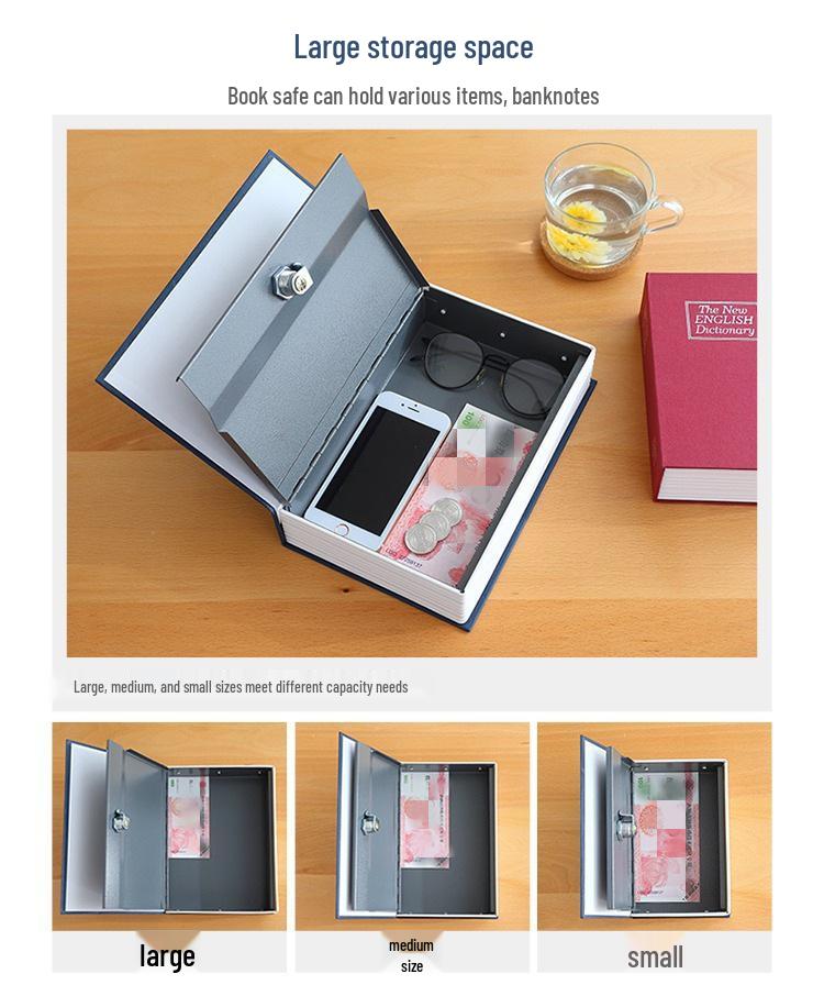Large Combination Lock Book Safe Piggy Bank for Kids – Cute Birthday Gift for Paper Money and Coins