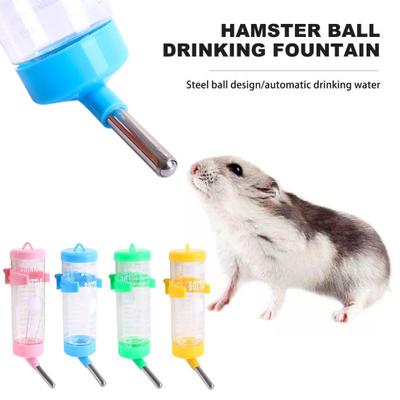 Garrafa de água hamster 125/500ml, com escala, sem gotejamento, à prova de vazamento, dispensador suspenso, alimentador automático