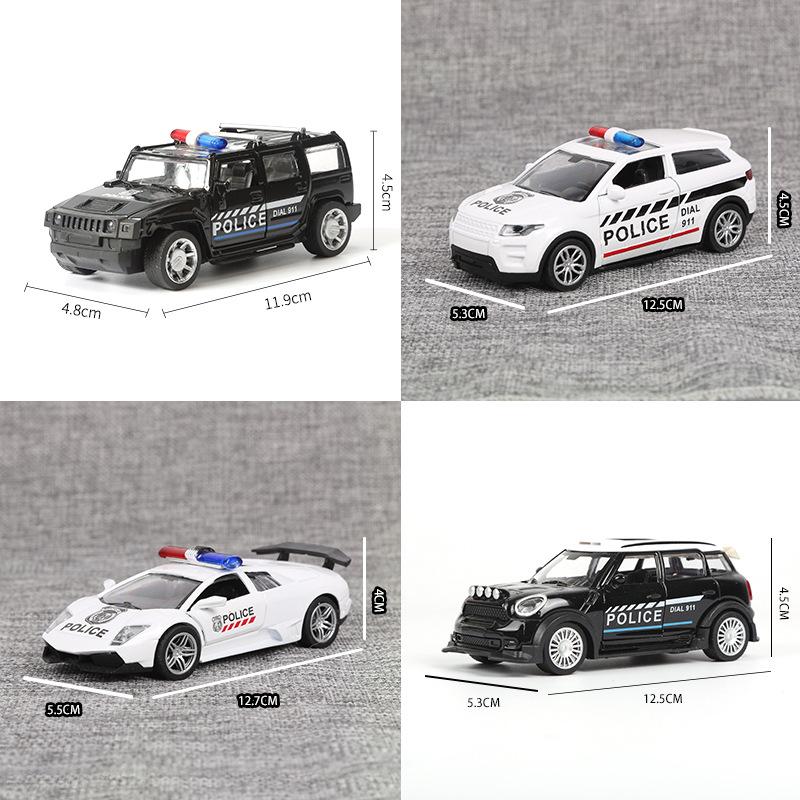 Alloy Car Model Children's Toy Two-door Simulation Metal Police Car Model
