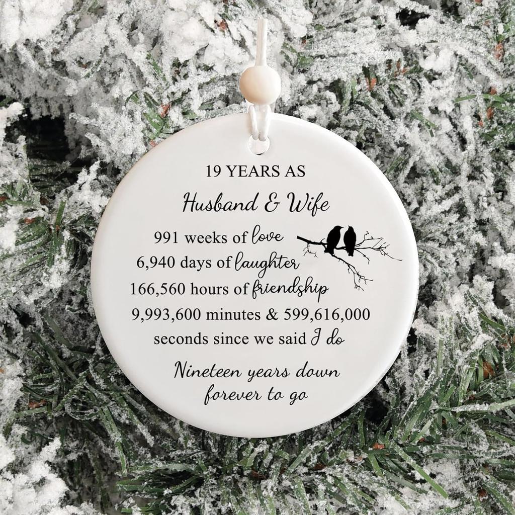 19 Years for Couple,19th Wedding for Wife or Husband, Anniversary Marriage Presents for Her or Him