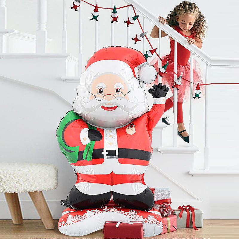 1pc Standing Santa Claus Foil Balloon Christmas Decorations Nativity Theme Party Theme Holiday Party New Year Party Family