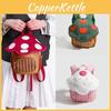 Shaped Backpack Mushroom Apple Printed Schoolbag Leather Material Bag Kids Gift