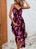 Women's Leopard Print Spaghetti Strap Maxi Dress Fitted Bodice Long Dress