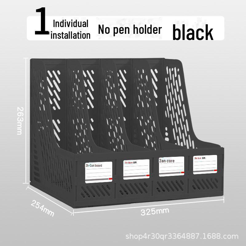 "Office Desk Organizer: File Rack, Basket, Folder Tray, Student Book Stand"