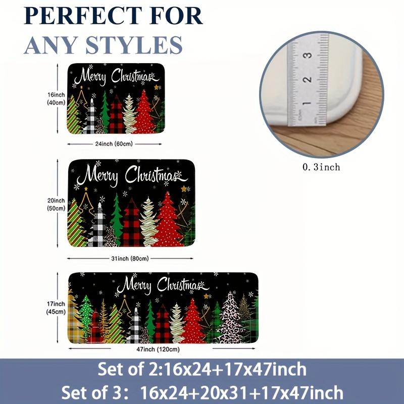 1 Stück Anti-Ermüdungs-Küchenteppich mit Aufschrift „Frohe Weihnachten“, wasserdicht, rutschfest, dick gepolstert, Küchenmatte, strapazierfähig, bequeme Stehmatte für die Küche