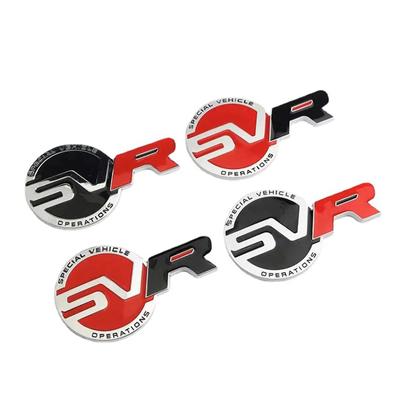 1Pc 3d Metal Black Red Logo SVR Emblem Car Trunk Badge Decal For Rover Sport L494 494 SVR Sticker Accessories