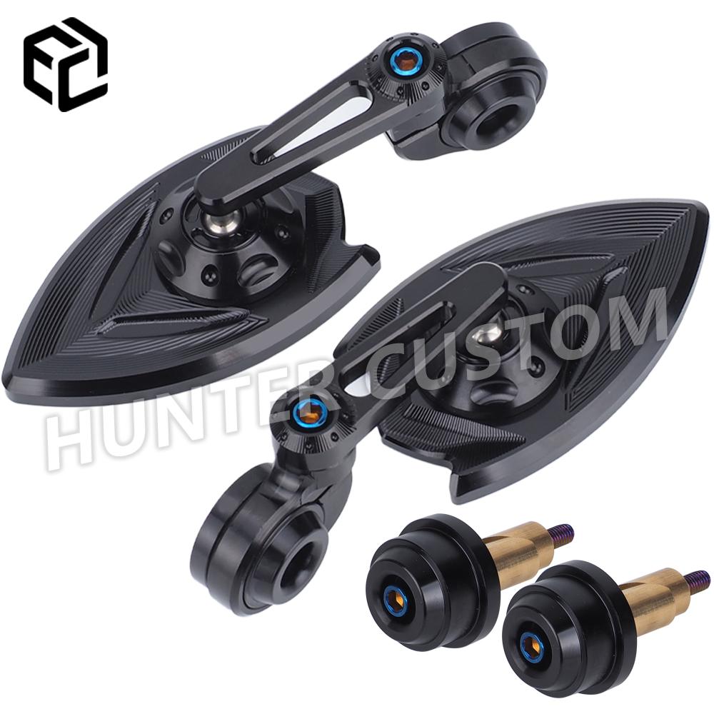 

For Triumph Trident660 Street Triple 675 765 Scrambler 900 Bar End Rearview Mirror Handlebar Mirror CNC Motorcycle Accessorie чёрный