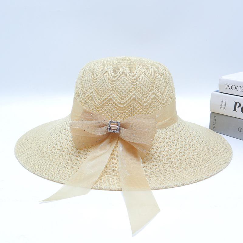 Straw Straw Hat Women's Big Eaves Beach Hat Summer Shading Sun Hat Outdoor Travel Seaside Spring and Autumn Versatile