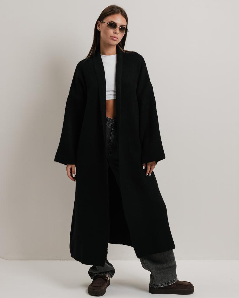 Кардиган длинный с поясом Avrile 91828 черный