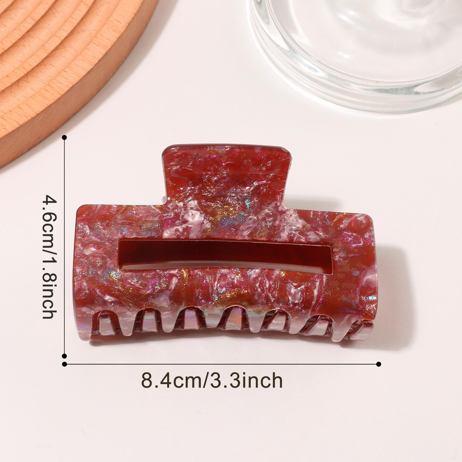 Dreamy Splatter Ink Retro Grip Shark Clip Hair Accessory for Women - Water Ripple Back of Head Updo