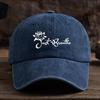 Lotus Just Breathe letter print baseball cap unisex outdoor fashion hat