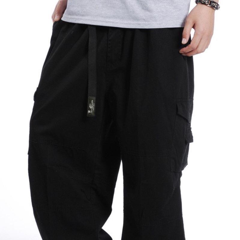 Pantaloni da uomo taglia grande gamba larga pantaloni da uomo ingrassati hip hop larghi multi-tasche sport all'aria aperta workwear