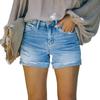 2023 Women's High Elastic Mid-Waist Ripped Denim Shorts