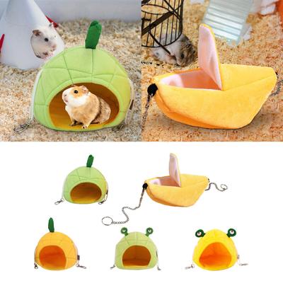 Hamster Bed Small Animal Hideout Cute Hamster Hanging House Warm Guinea Pig Bed for Squirrel Mouse Chinchilla Hedgehog Sleep
