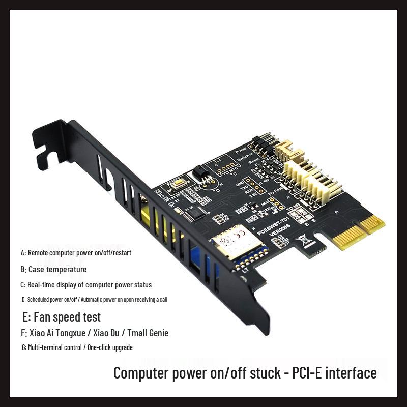 

WiFi Boot Card: Remote Computer Power Control via Phone, Compatible with Xiaoai чорний