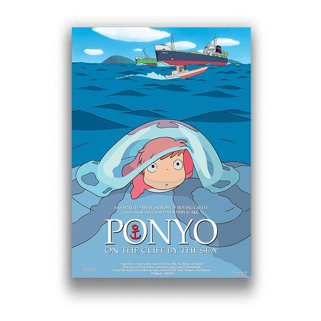 Klasický kreslený film Japonské anime Ponyo na útesu Malba na plátně do obývacího pokoje Dekorace dětského pokoje Domácí dekorace Bez rámu