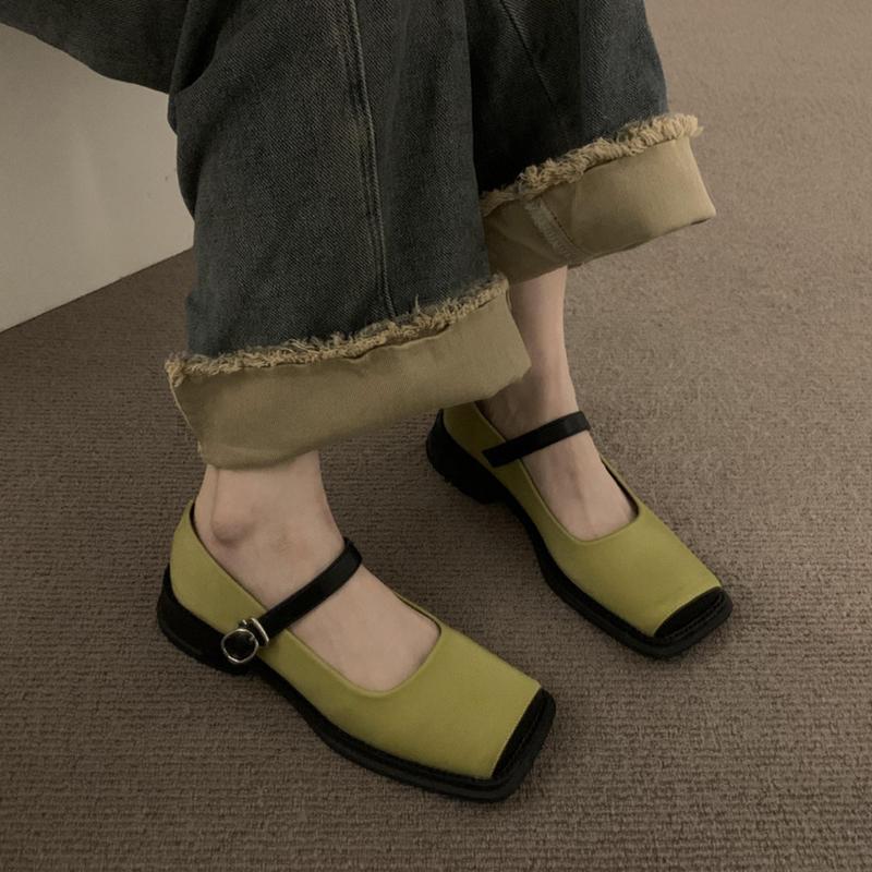 Block Low-heeled Heels For Women Pumps Square Toe Square Toe Casual Female Sneakers Dress Flats Comfortable High-Heeled Shoes