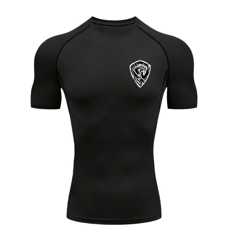 Horse Pattern  Men's Sports T-shirt Training Fitness Tops Quick Dry Short Sleeve T-Shirt Tees Workout T-Shirt Rashguard