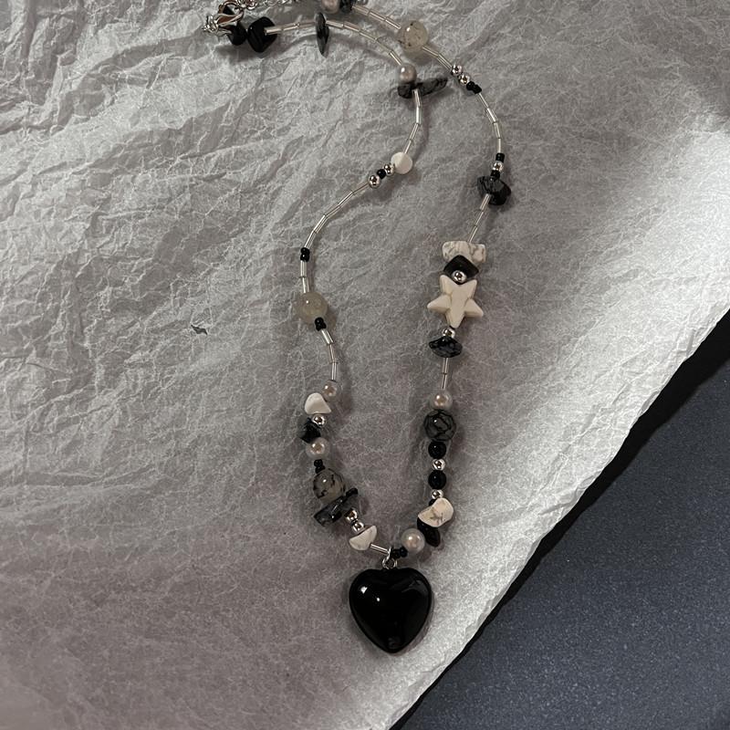 Korean Fashion Cow Star Pendant Necklace Punk Aesthetic Red Necklace For Women Choker Accessories Vintage Charm Jewelry