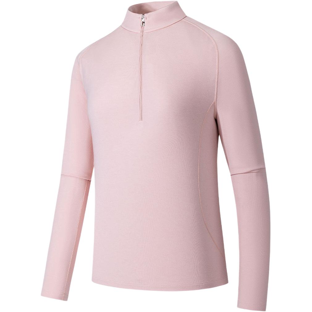 Anta Champion All-Weather Series Solid Color Comfortable Simple Stand Collar Warm Long Sleeve Knit Top Women Tops 162540403-2