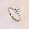 New Classic Diamond Ring for Women Six Claws One Carat Moissanite Micro -Set Gems S925 Silver Rings Lover Couple Anniversary Gift