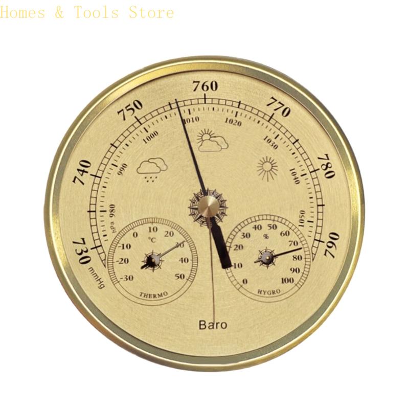 Barometer, Temperature And Humidity Gauge, Elegant Weather Forecast Tool, Wall Mounted Decoration, 990-1030Hpa, 960-990Hpa