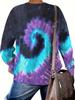 Plus Size Women's Tie-Dye Long Sleeve Elegant Pullover T-Shirt