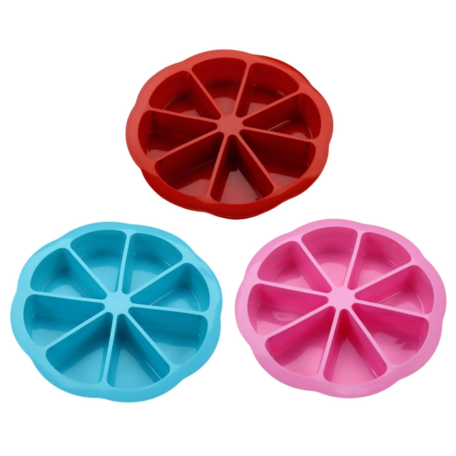 Silicone Cake Molds Heat Resistant Triangle 8 Cavity Cakes Slices Molds for Brownies Muffin Cupcake Soap Polenta Biscuits