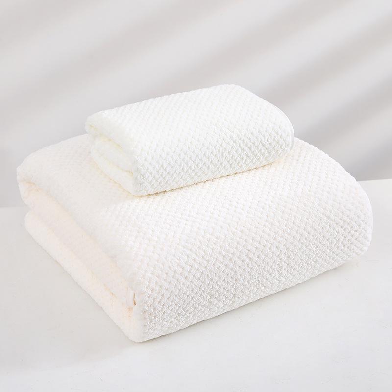 Bamboo Velvet Coral Fleece Bath Towel Set - Soft, Large, Thick, Absorbent, 3-Piece Adult Collection