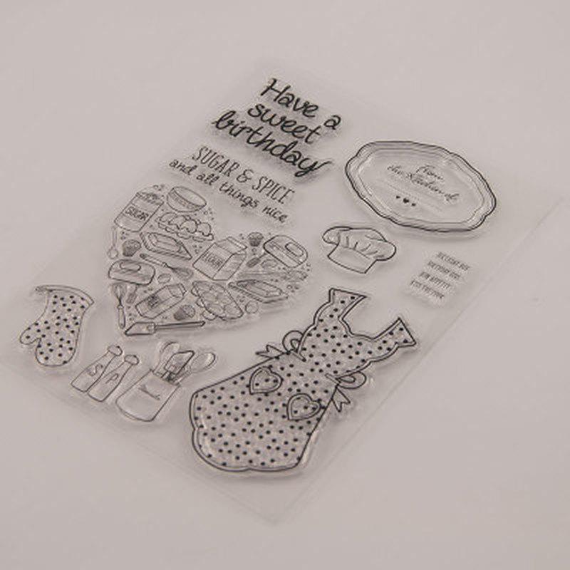 1pcs Have A Sweet Birthday Food Transparent Clear Silicone Stamp