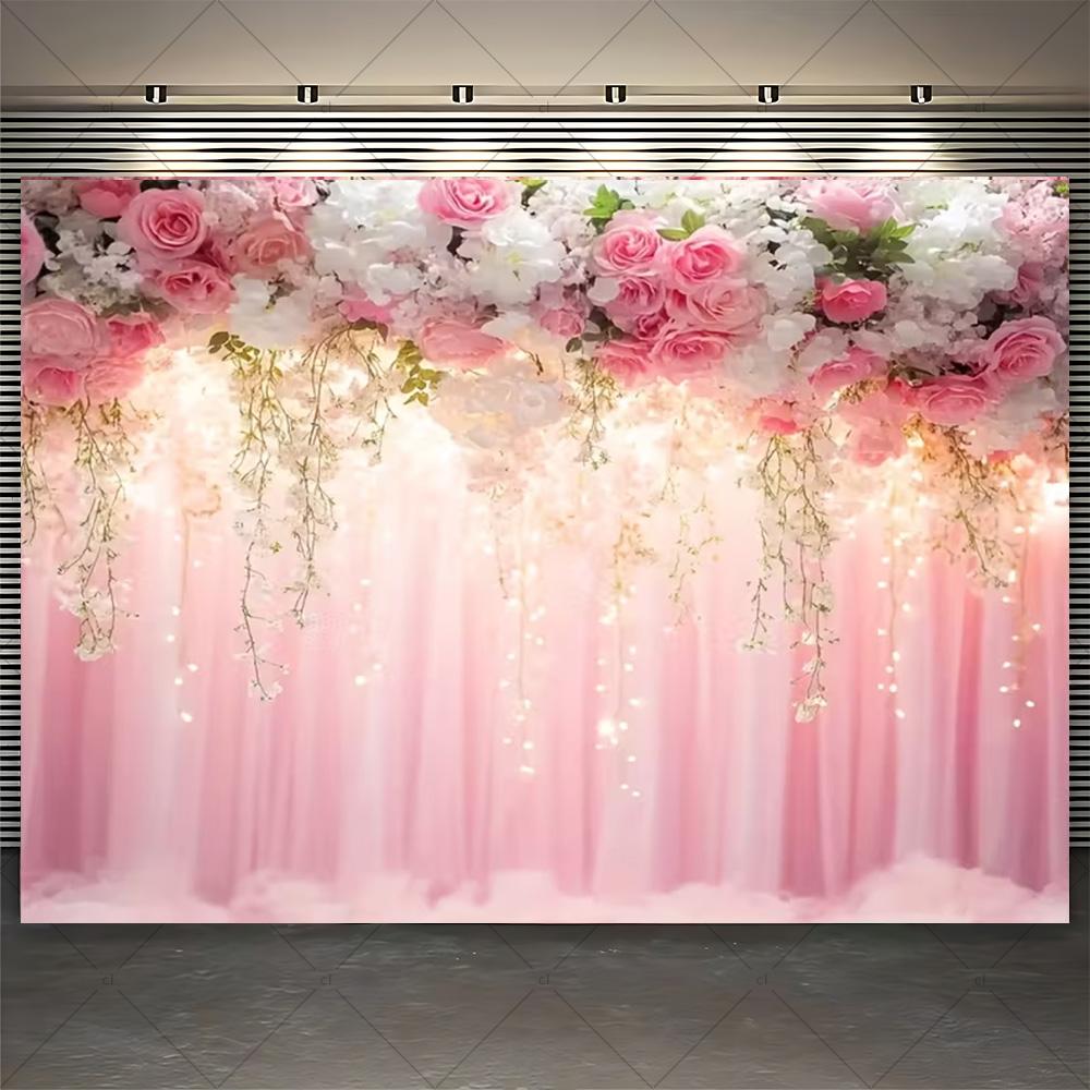 Floral Flower Wall Photoshoot Backdrop Wedding Bridal Shower Engagement Ceremony Party Photography Background Photo Studio Props